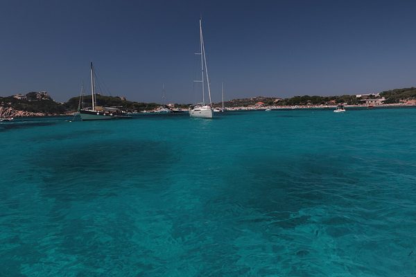 Sailing boats anchored in the archipelago’s turquoise water